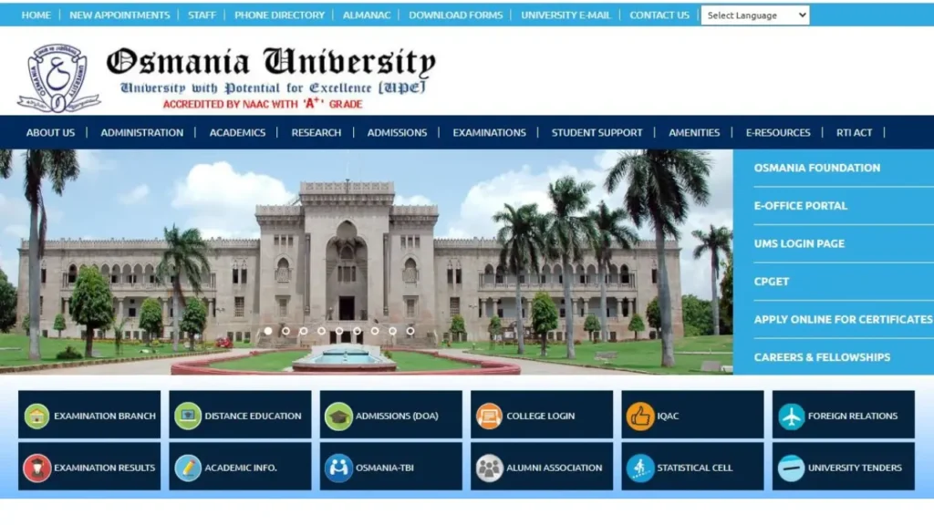 Osmania University Degree Results 2024 – Manabadi OU UG/PG Exam Result at www.osmania.ac.in